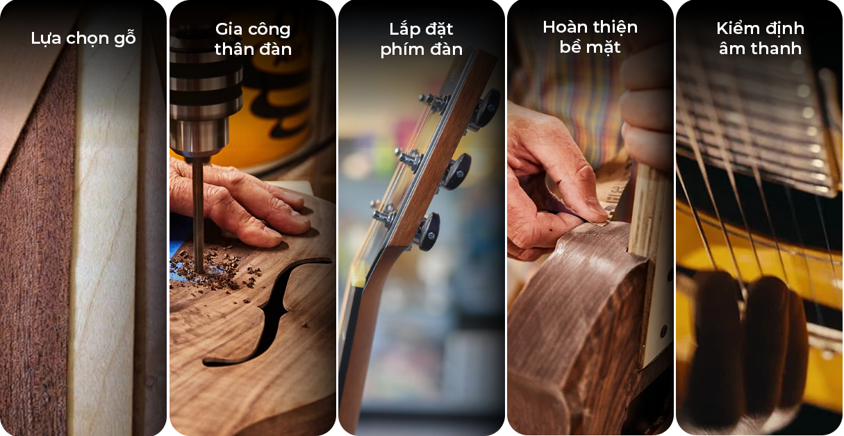 Các công đoạn làm ra một chiếc Godin Guitar